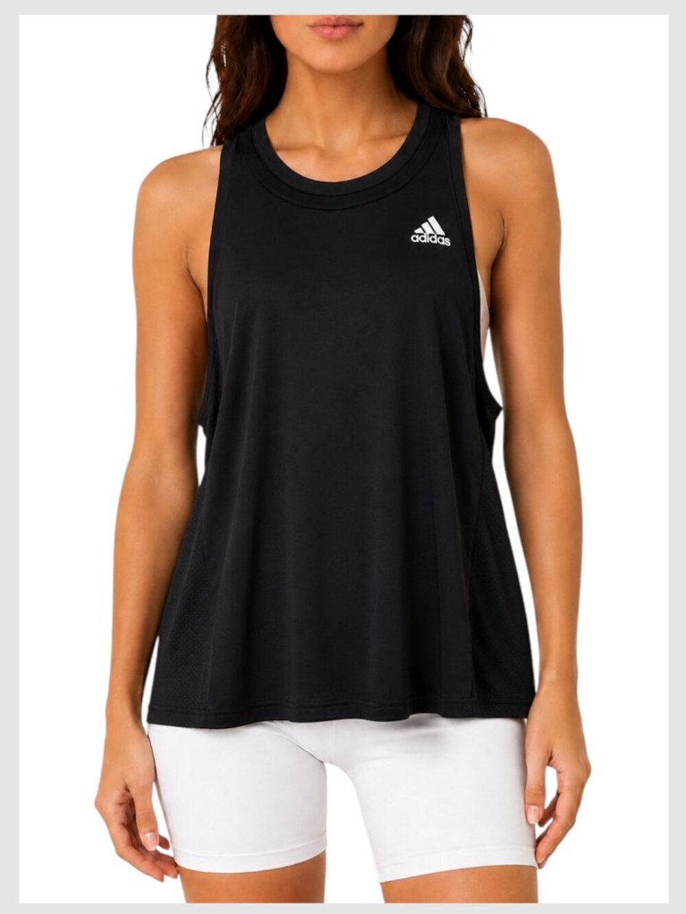 Adidas AEROREADY Workout Tank Top Black High Neck Racerback XL